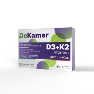 DeKamer D3 + K2 30 comprimate, Vitamina D3 2000 IU + K2 90 mcg, Oase, Imunitate, Muschi