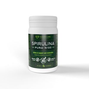 Spirulina Pură 100 compr, Phycocyanina, Clorofila, Energie, Imunitate & Detoxifiere